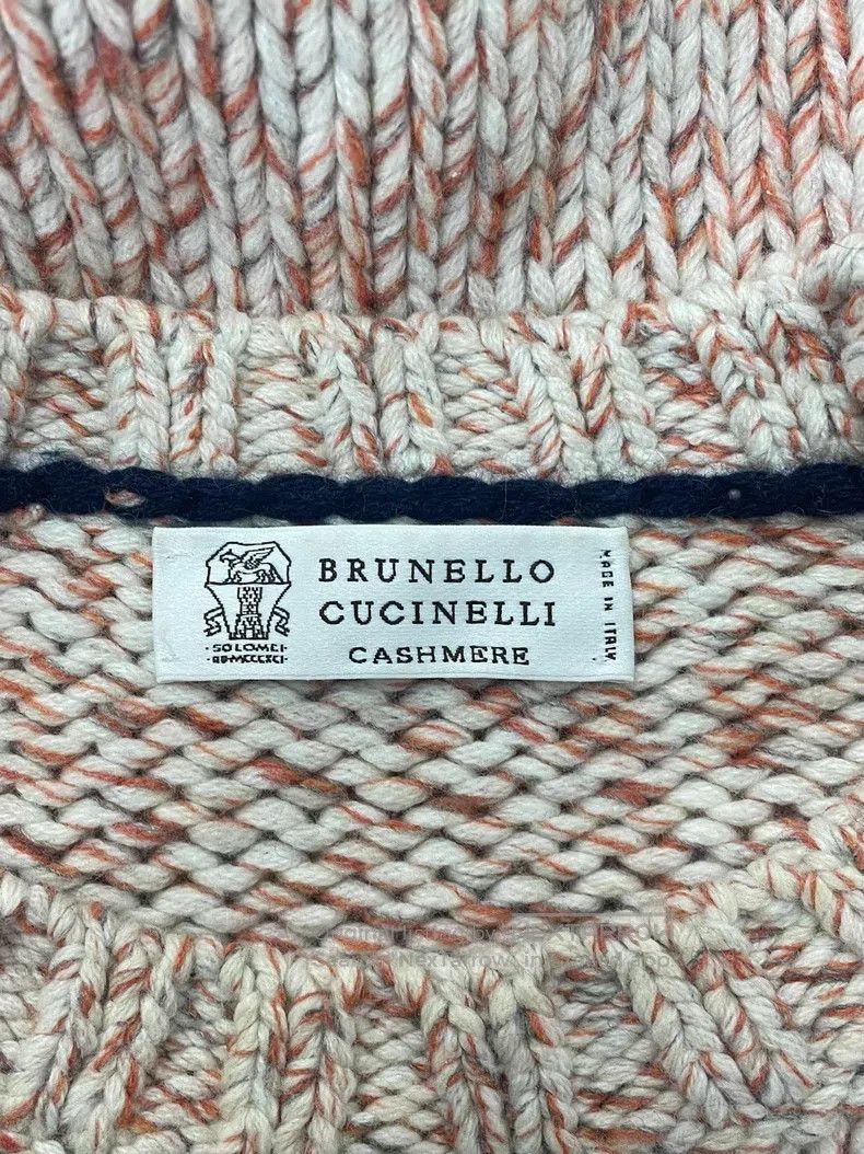 Brunello Cucinelli Brunello Cucinelli Pink and White Cashmere and Wool Sweate Size US M / EU 48-50 / 2 - 3 Thumbnail