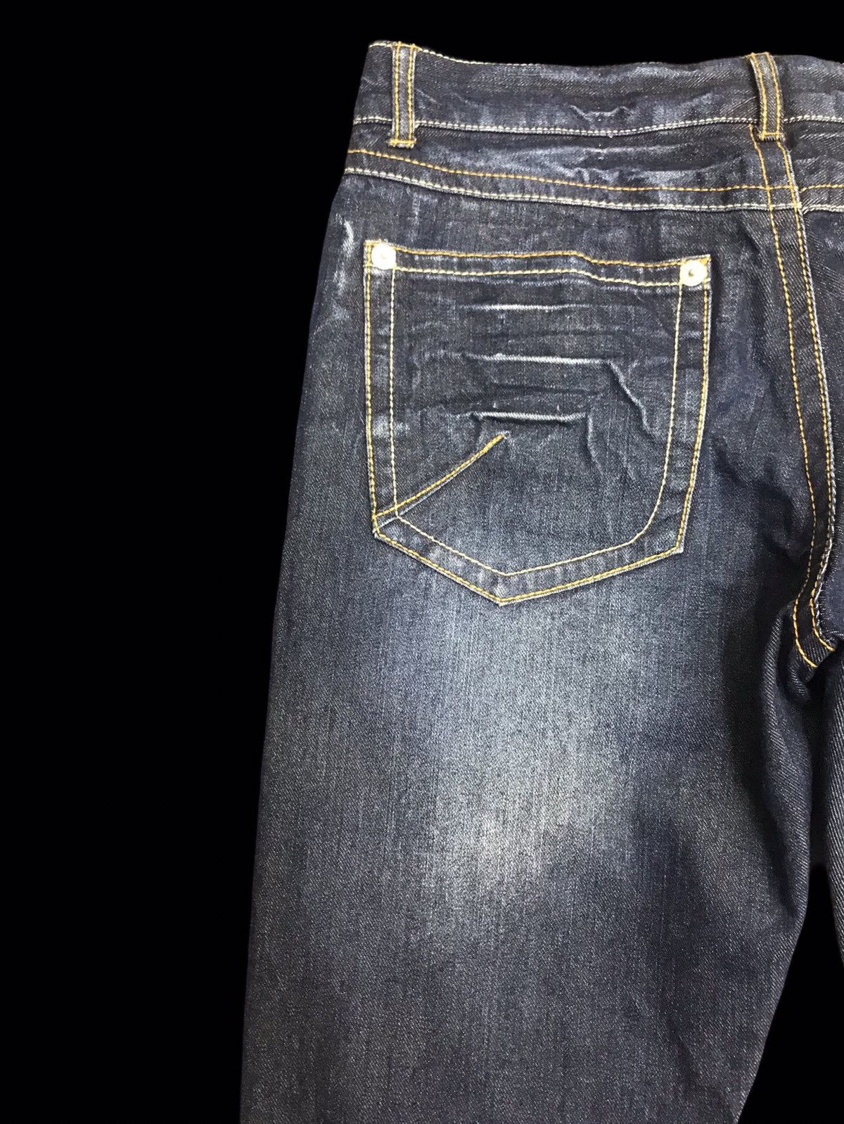 Designer × Japanese Brand × Morgan Homme 💥DENIM ART💥MORGAN HOMME SICK DOPE FADES CURVED DENIM F173 Size US 31 - 11 Thumbnail
