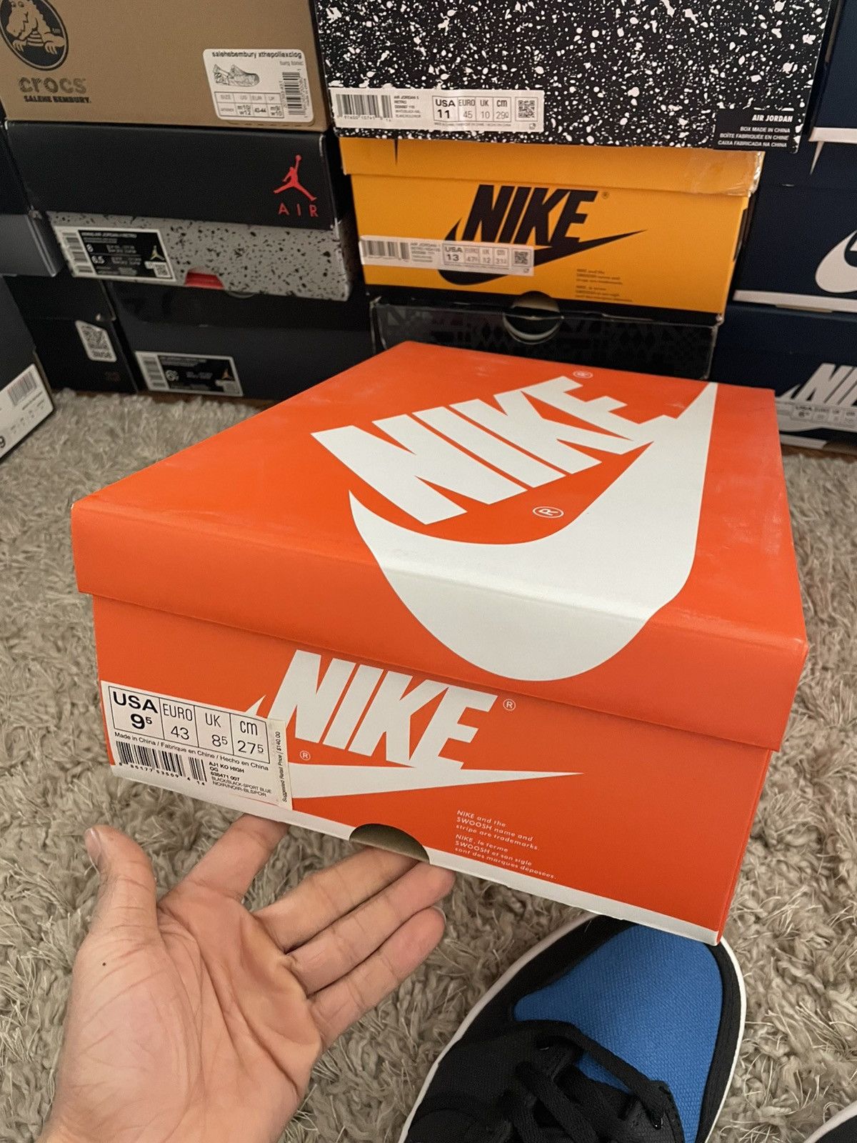 Jordan Brand Jordan 1 AJKO High Sport Blue Size US 9.5 / EU 42-43 - 9 Thumbnail