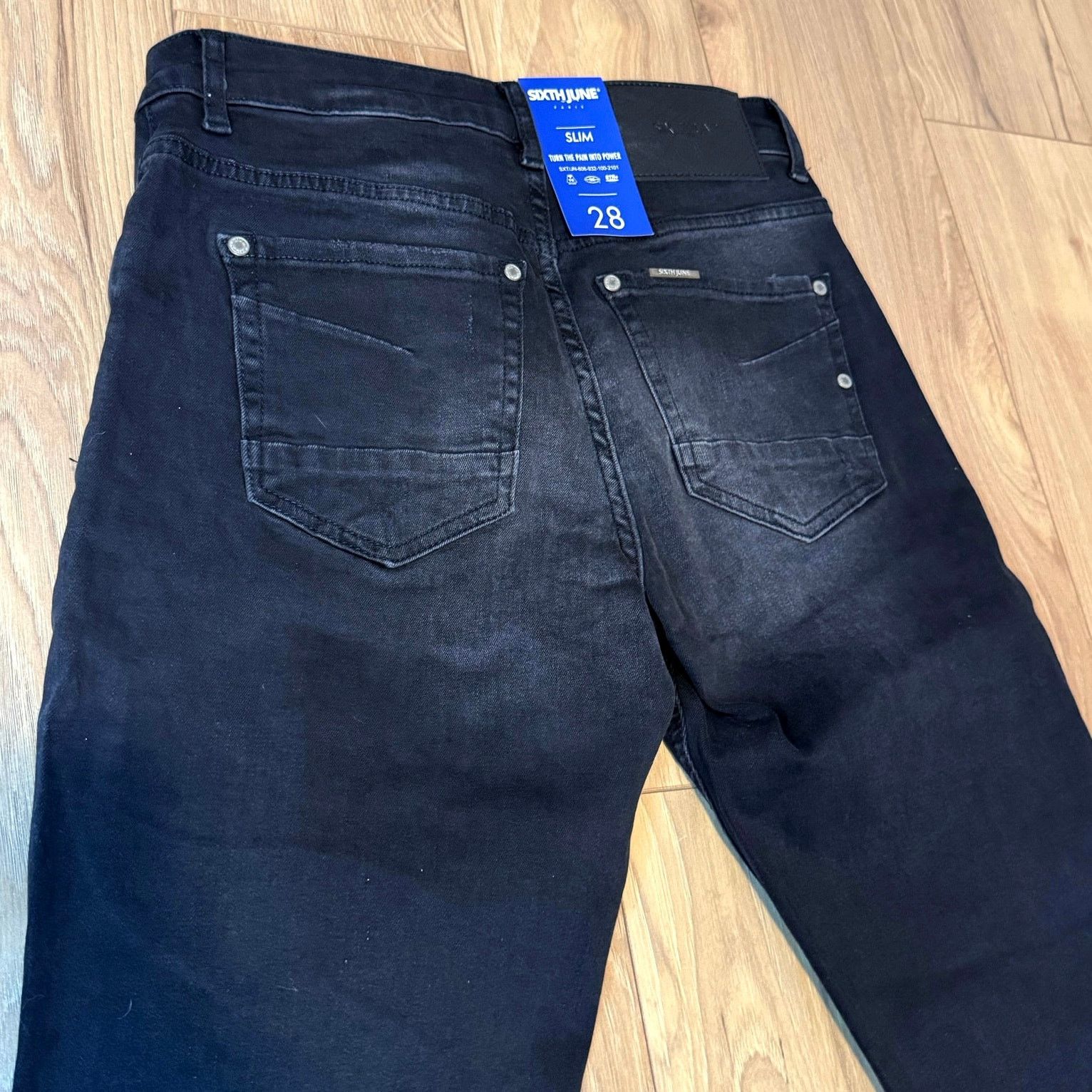Sixth June Paris •NWT• Sixth June Paris Destressed Black Demin • Mens Size 28 Size 28" / US 6 / IT 42 - 10 Thumbnail