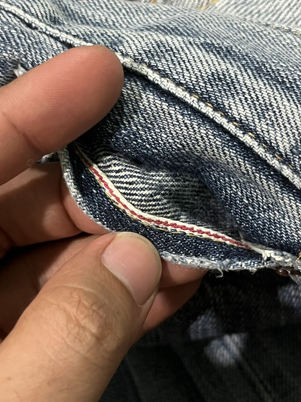 Edwin × Japanese Brand × Takeo Kikuchi Vintage Japanese Brand Edwin Paint Splattered Selvedge Jeans Size US 32 / EU 48 - 13 Thumbnail