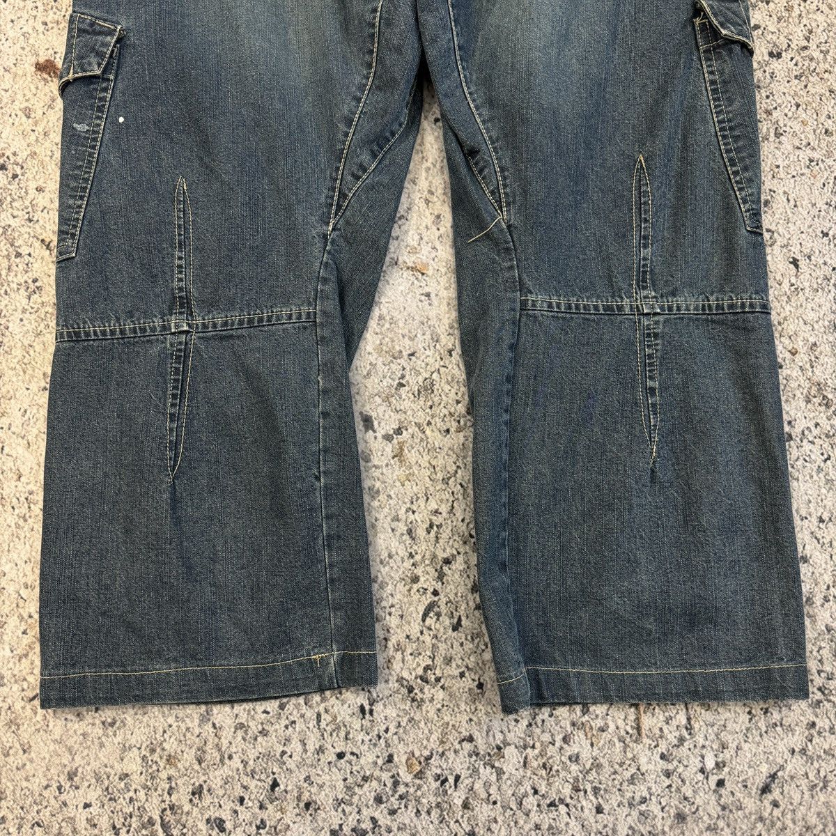 Vintage Lost Enterprises Denim Cargo Skater Pants ERD Grunge Faded Size US 32 / EU 48 - 9 Thumbnail