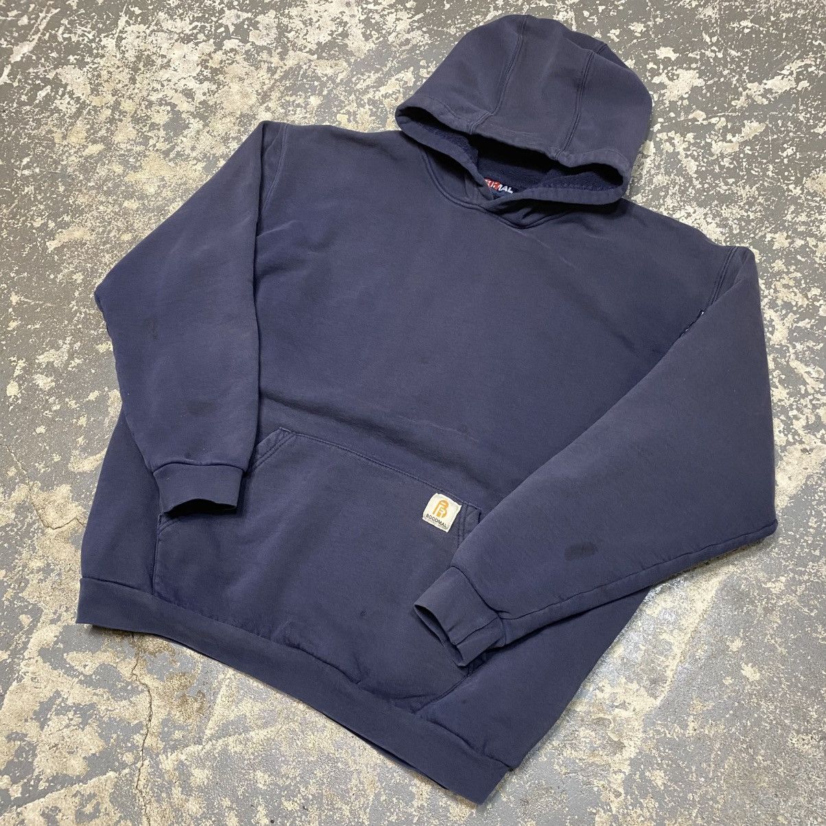 Carhartt × Vintage Vintage Bocomal Fr Fire Retardant Navy hoodie Sweatshirt Size US XL / EU 56 / 4 - 2 Thumbnail