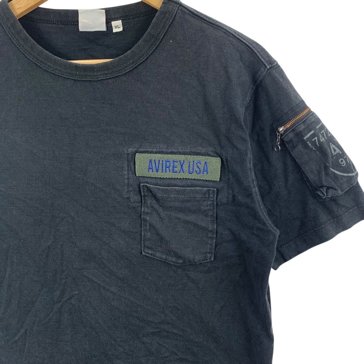Avirex Vintage AVIREX USA MILITARY Patch Pocket Tee Shirt Top Zippe Size US XL / EU 56 / 4 - 6 Thumbnail
