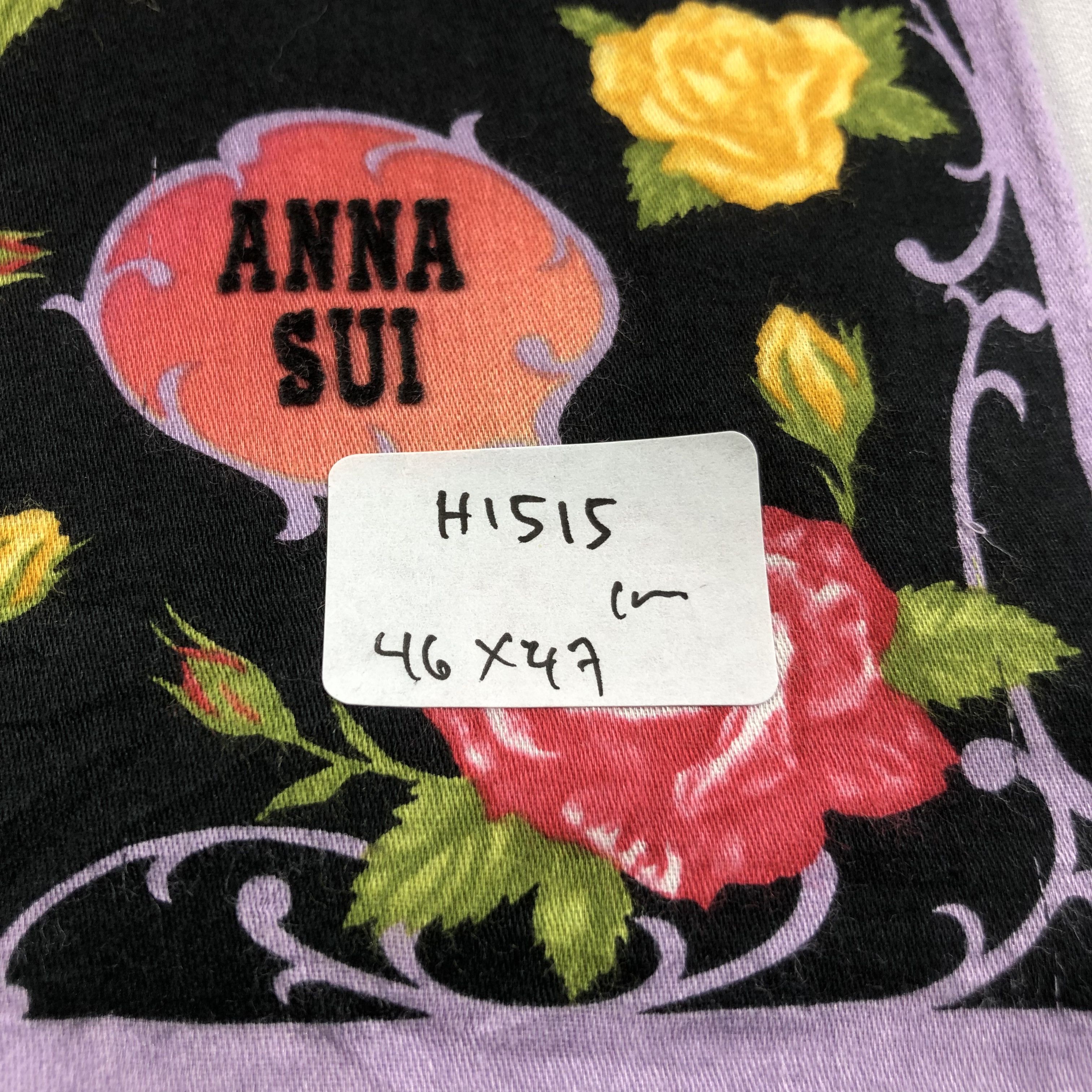Anna Sui Anna Sui Roses Handkerchief Neckerchief Bandana H1515 Size ONE SIZE - 7 Thumbnail