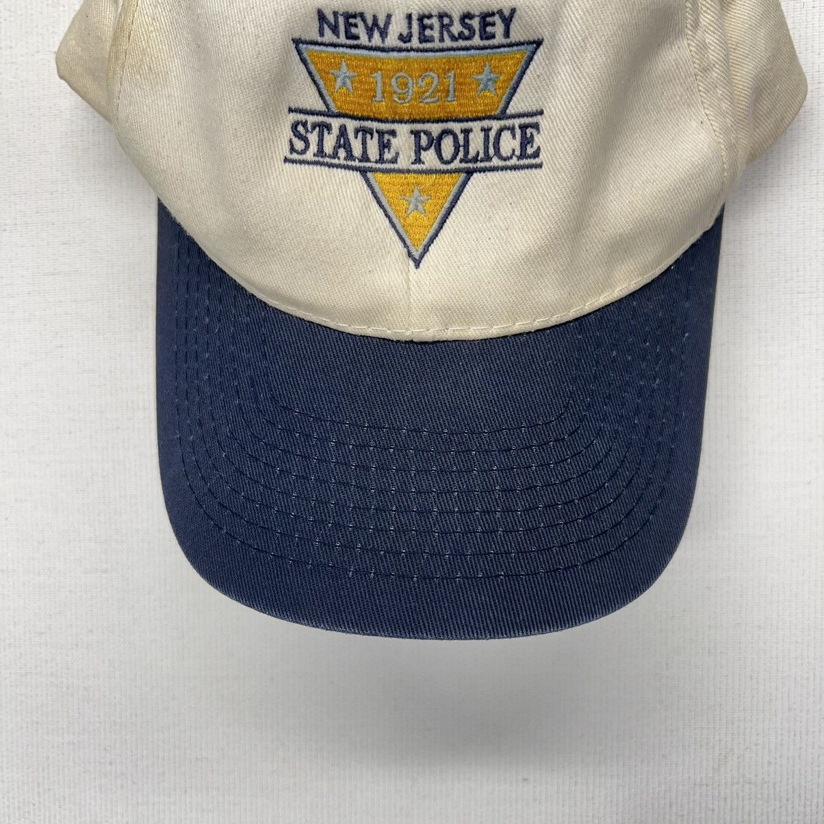 Vintage VTG State Police Hat Beige New Jersey Blue Snap Back Logo Size ONE SIZE - 4 Thumbnail