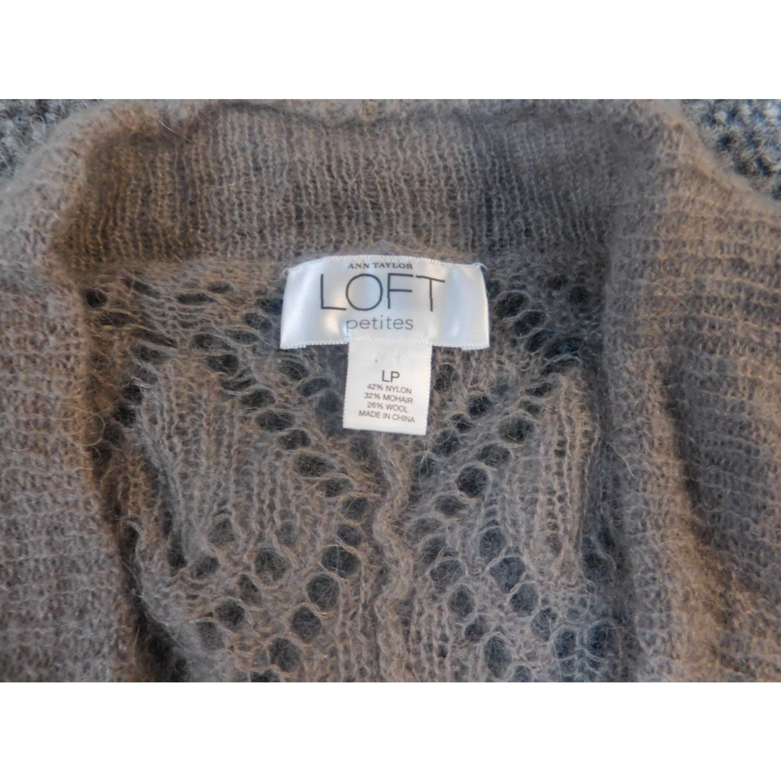 Loft LOFT Sweater Pullover Brown V-Neck Mohair Wool Knit Rib Knit Long Sleeve Ladies Petite XL? Size L / US 10 / IT 46 - 5 Thumbnail