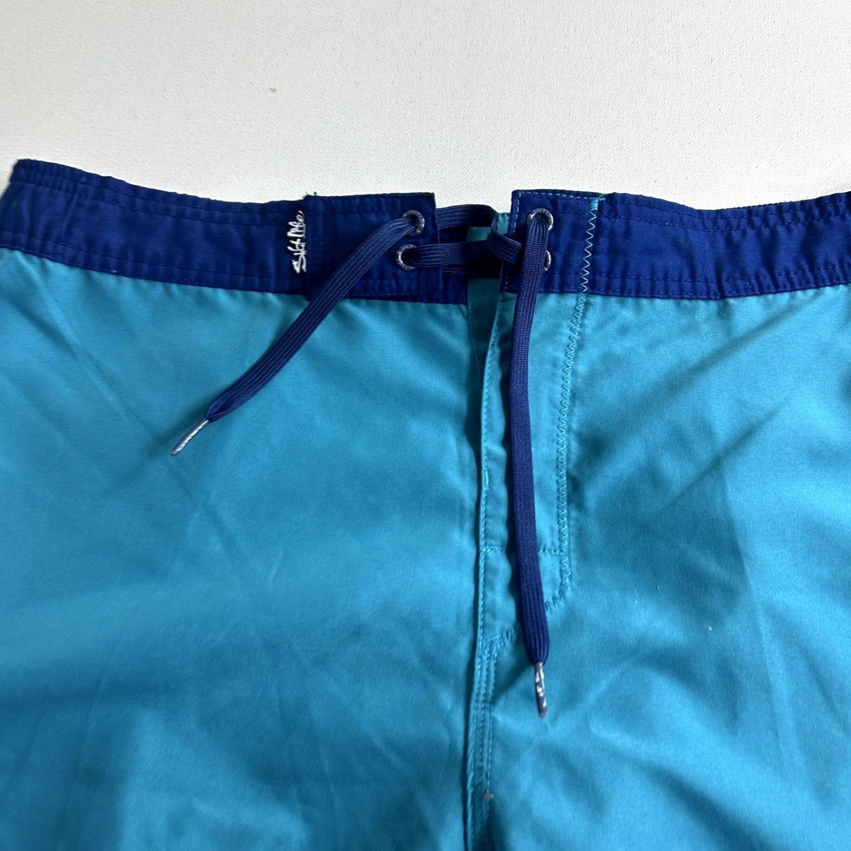 Vintage Salt Life Men XL Beach Cargo Shorts Blue Swim Trunk SLX-QD Board Pockets Drawstring Size US 36 / EU 52 - 5 Thumbnail