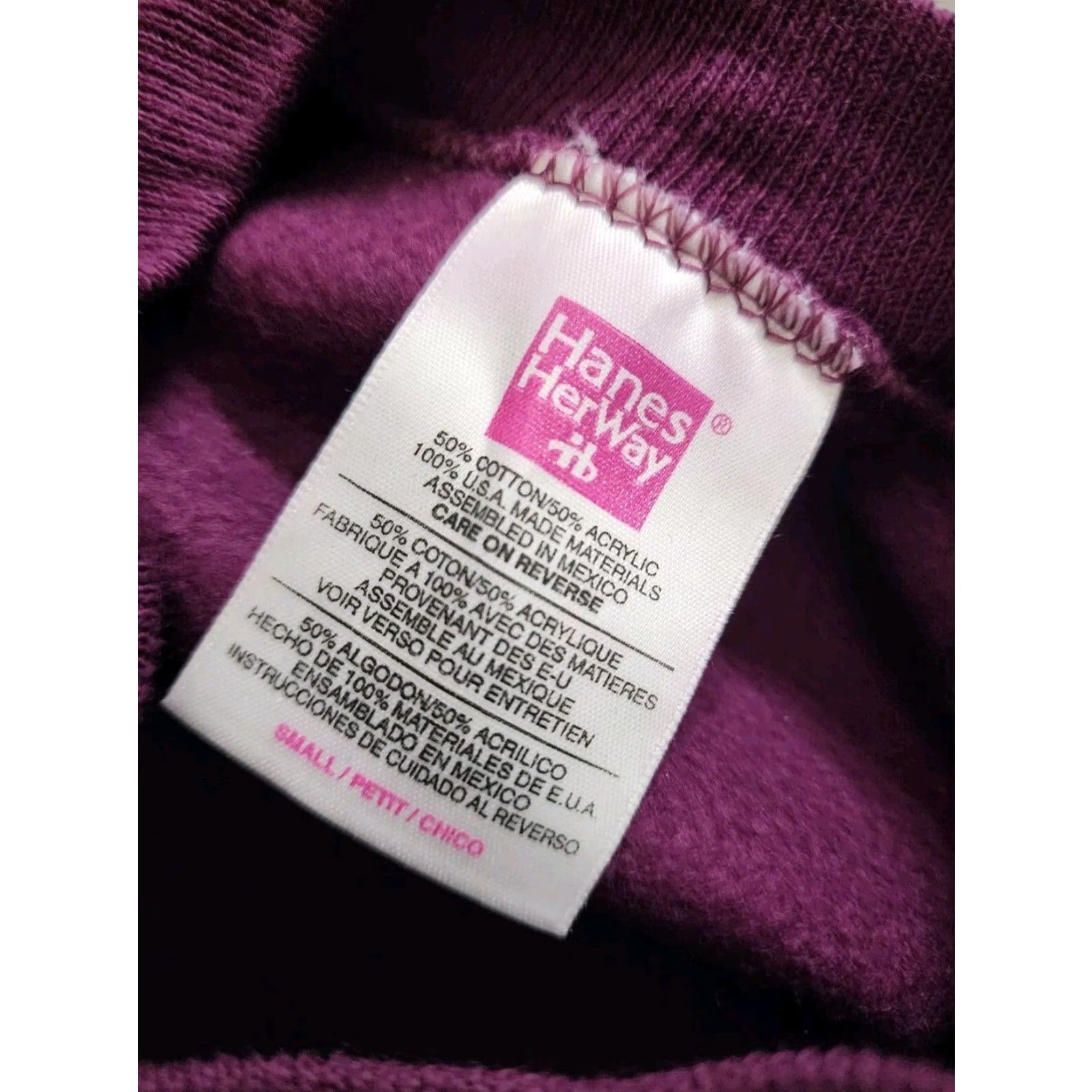 Hanes VINTAGE 90s Hanes Her Way Womens Purple Crewneck Raglan Sweatshirt Long Sleeve S Size S / US 4 / IT 40 - 2 Thumbnail
