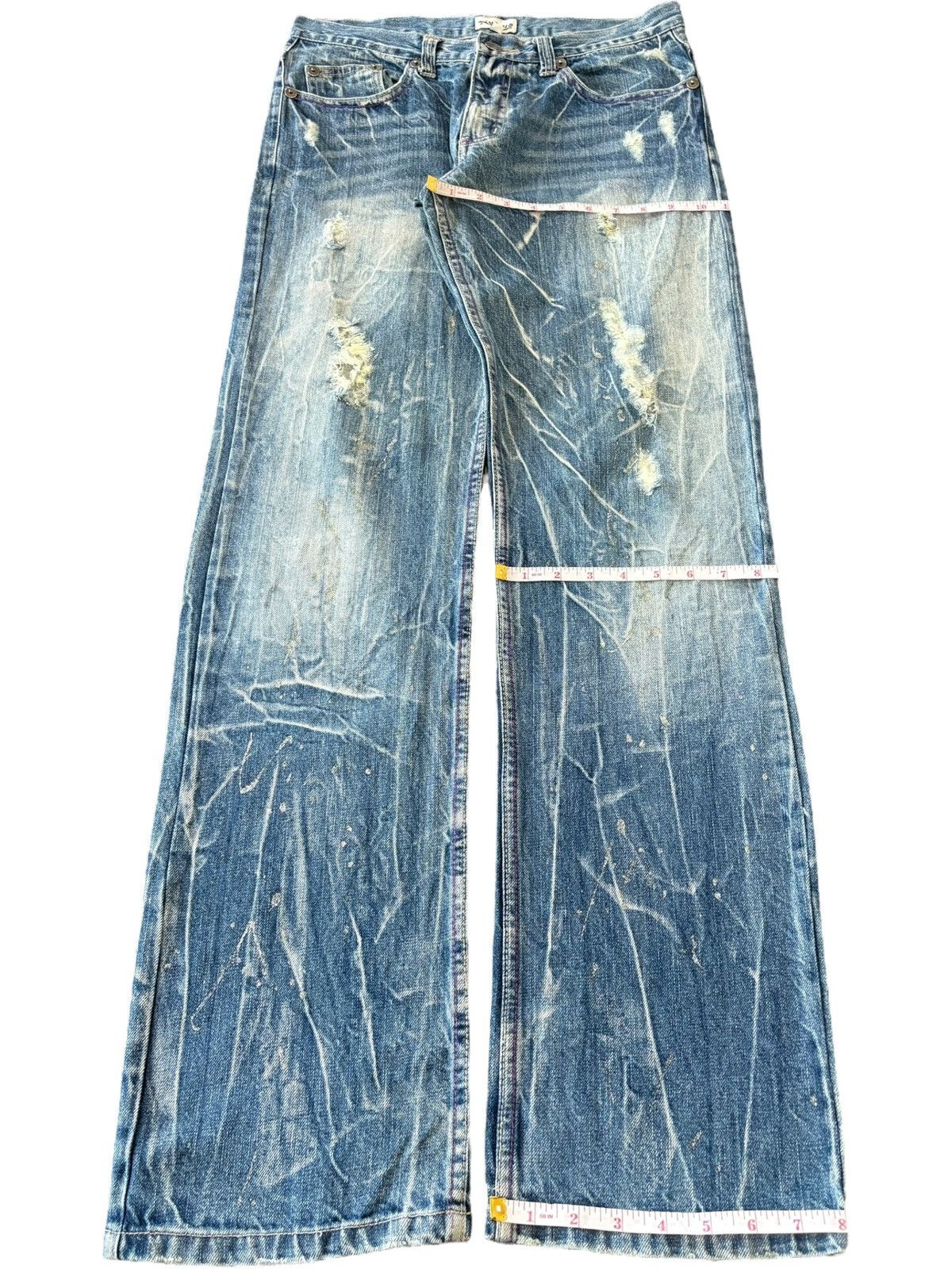 Hysteric Glamour Vintage Japanese Brand Painted Distressed Loose Jeans Size US 31 - 8 Thumbnail