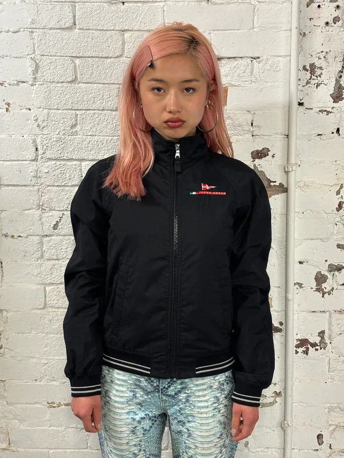 Prada 2000s Luna Rossa Navy Nylon Embroidered Logo Light Jacket Size M / US 6-8 / IT 42-44 - 2 Thumbnail