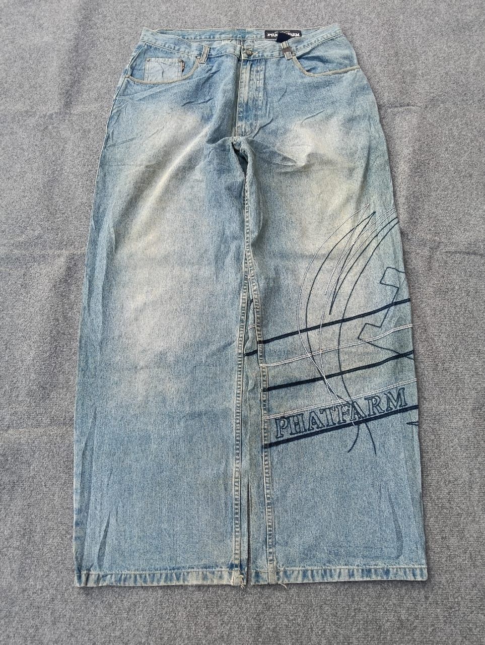 Phat Farm Vintage y2k Phat Farm Blue Wash Baggy Denim Jeans Size 38 Size US 37 - 1 Thumbnail