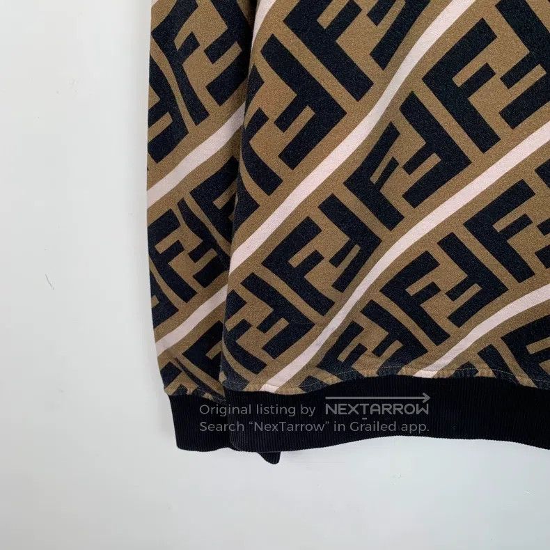 Fendi Fendi Brown logo letter print cotton round neck long sleev Size US XL / EU 56 / 4 - 4 Thumbnail