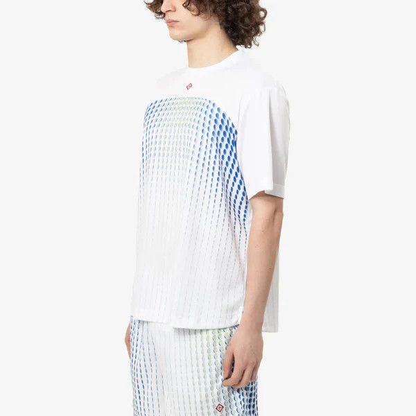 Casablanca o1h1sh10526 Tennis Tech T-Shirt in White/Blue Size US L / EU 52-54 / 3 - 3 Thumbnail