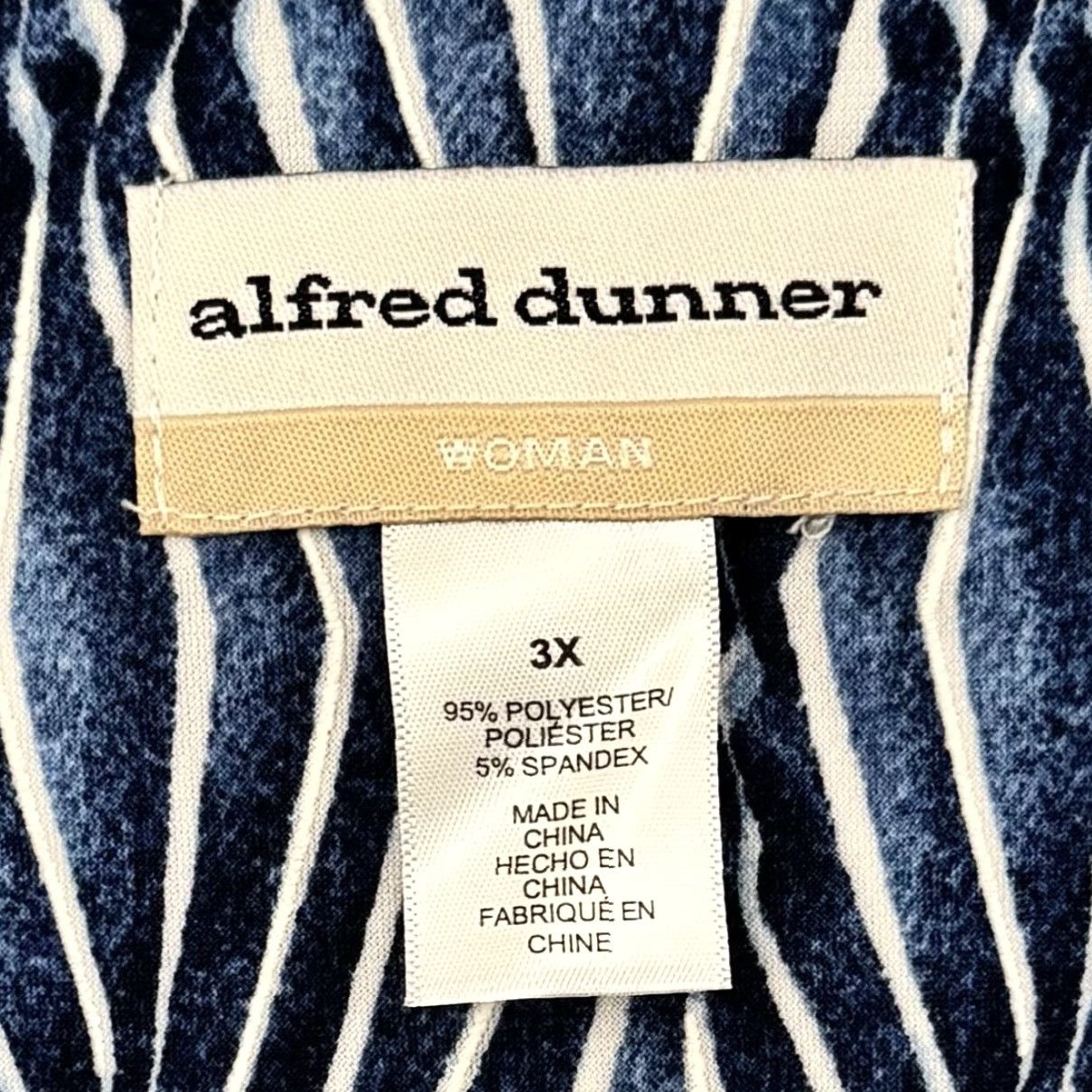 Vintage Alfred Dunner Blouse Womens 3X Plus Abstract Lagenlook Boho Flowy Buckle Blue 2010s Mens? Size XXL / US 16-18 / IT 52-54 - 7 Thumbnail