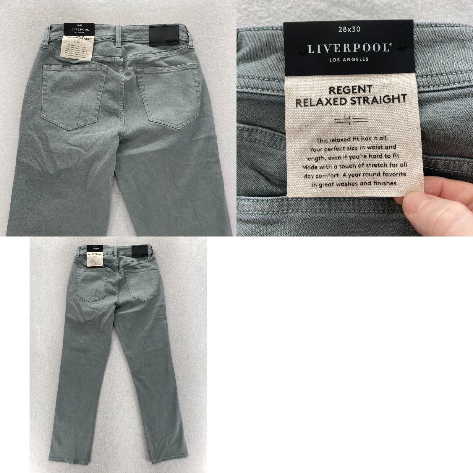 Vintage Liverpool Regent Relaxed Straight 5 Pocket Pants Mens 28x30 Gray Stretch Chino Size US 28 / EU 44 - 9 Thumbnail