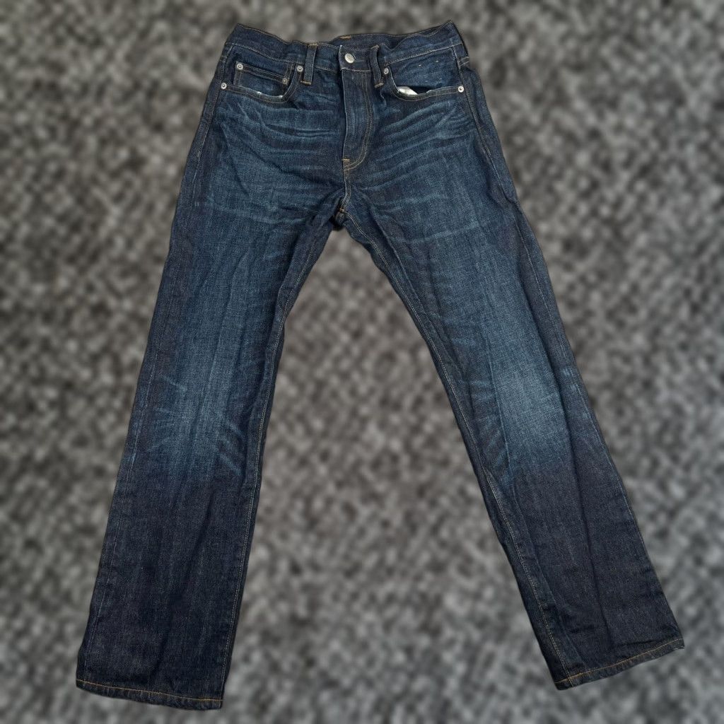 J.CREW Jeans Men's 30x30 Blue Dark Wash Tapered 1040 Kaihara Japanese Denim Preppy Hipster