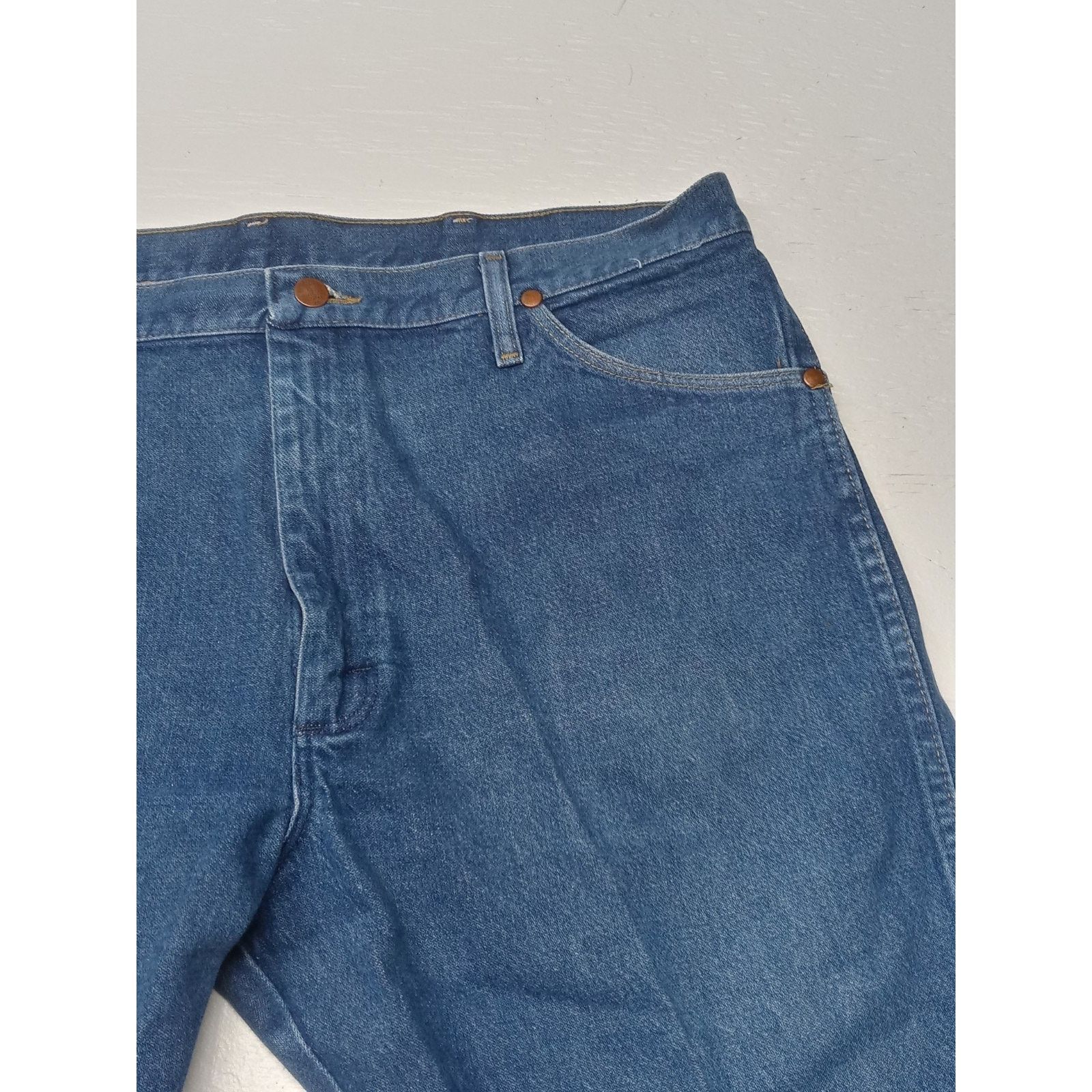 Wrangler Wrangler (38x30) Men's Straight Fit Blue Denim Jeans Size US 38 / EU 54 - 4 Thumbnail