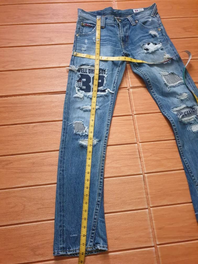PPFM RCWB Rodeo Crown distressed patchwork denim pant Size US 30 / EU 46 - 7 Thumbnail