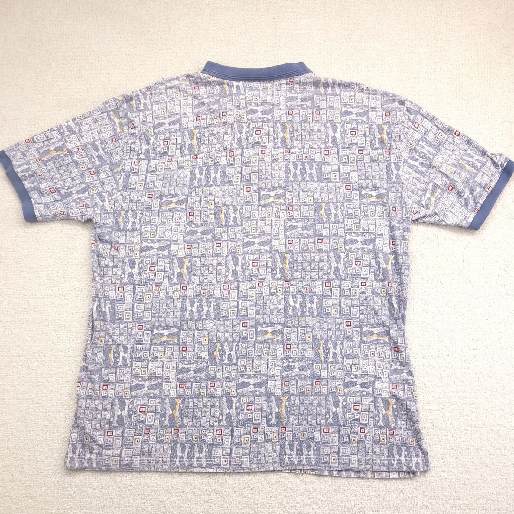 Vintage Northcrest Polo Shirt Short Sleeve All Over Shark Print XXL Mens Size US XXL / EU 58 / 5 - 5 Thumbnail