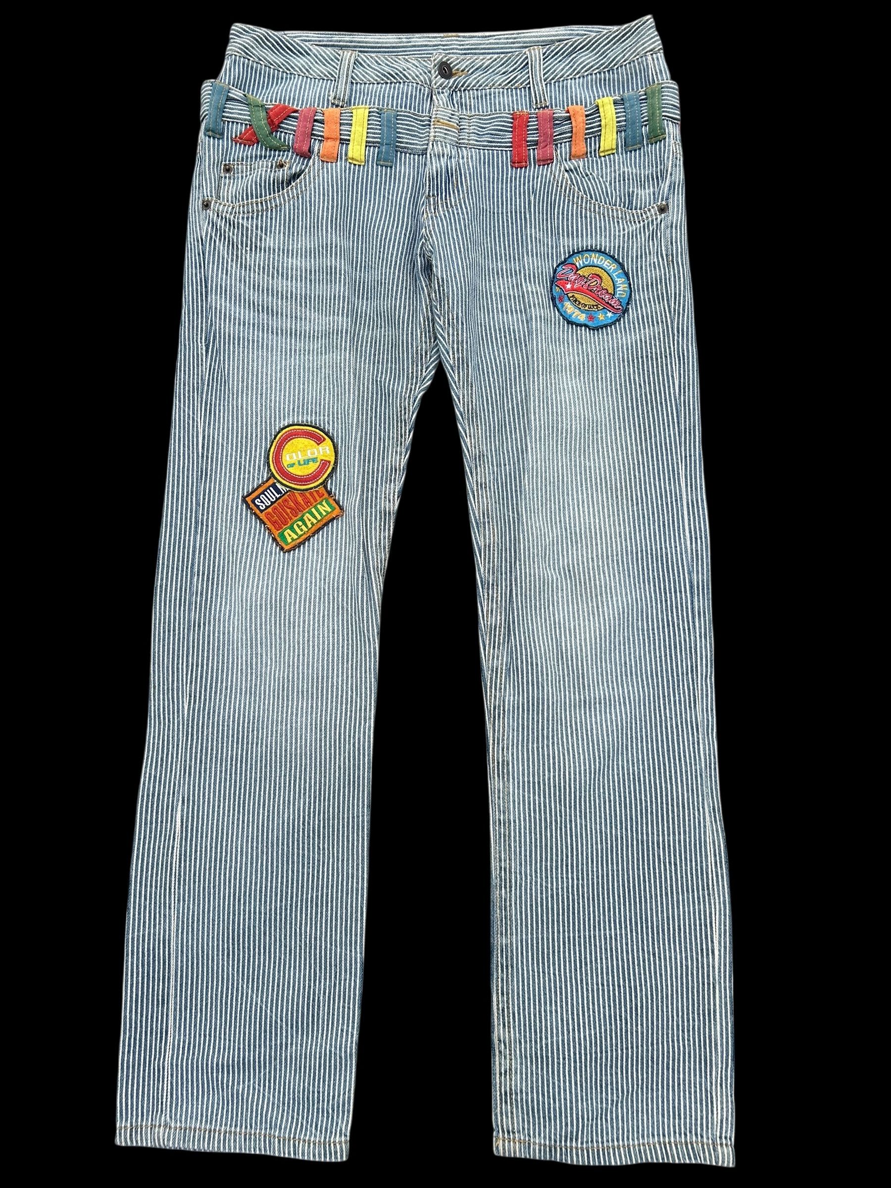 Japanese Brand × Kapital × Vintage Double Waist Hickory Japanese Style Denim Jeans Size US 32 / EU 48 - 2 Thumbnail