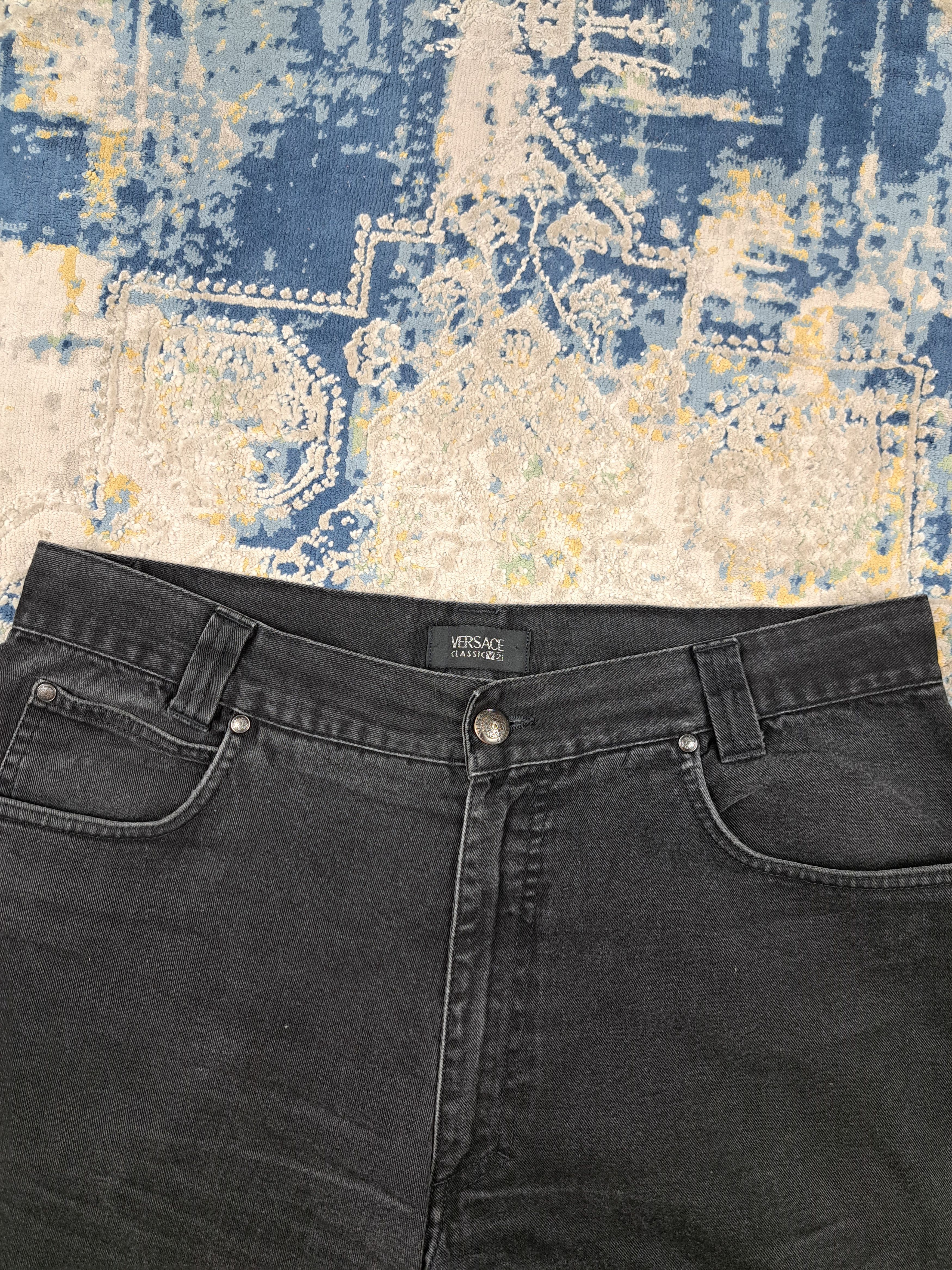 Versace Versace Classic Black Denim Straight Fit Jeans Luxury Size US 36 / EU 52 - 2 Thumbnail