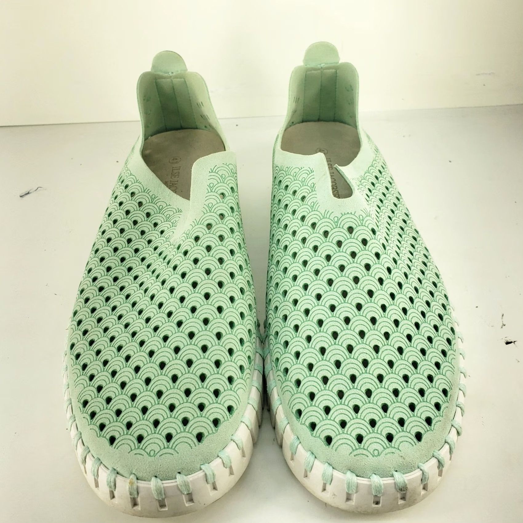 Ilse Jacobsen Ilse Jacobsen Tulip Perforated Slip On Flats Light Mint Green Sz 9.5-10 41 Womens Shoes Tulip Perforated Slip On Flats Green Light Mint 9.5-10 41 Size US 9.5 / IT 39.5 - 3 Thumbnail