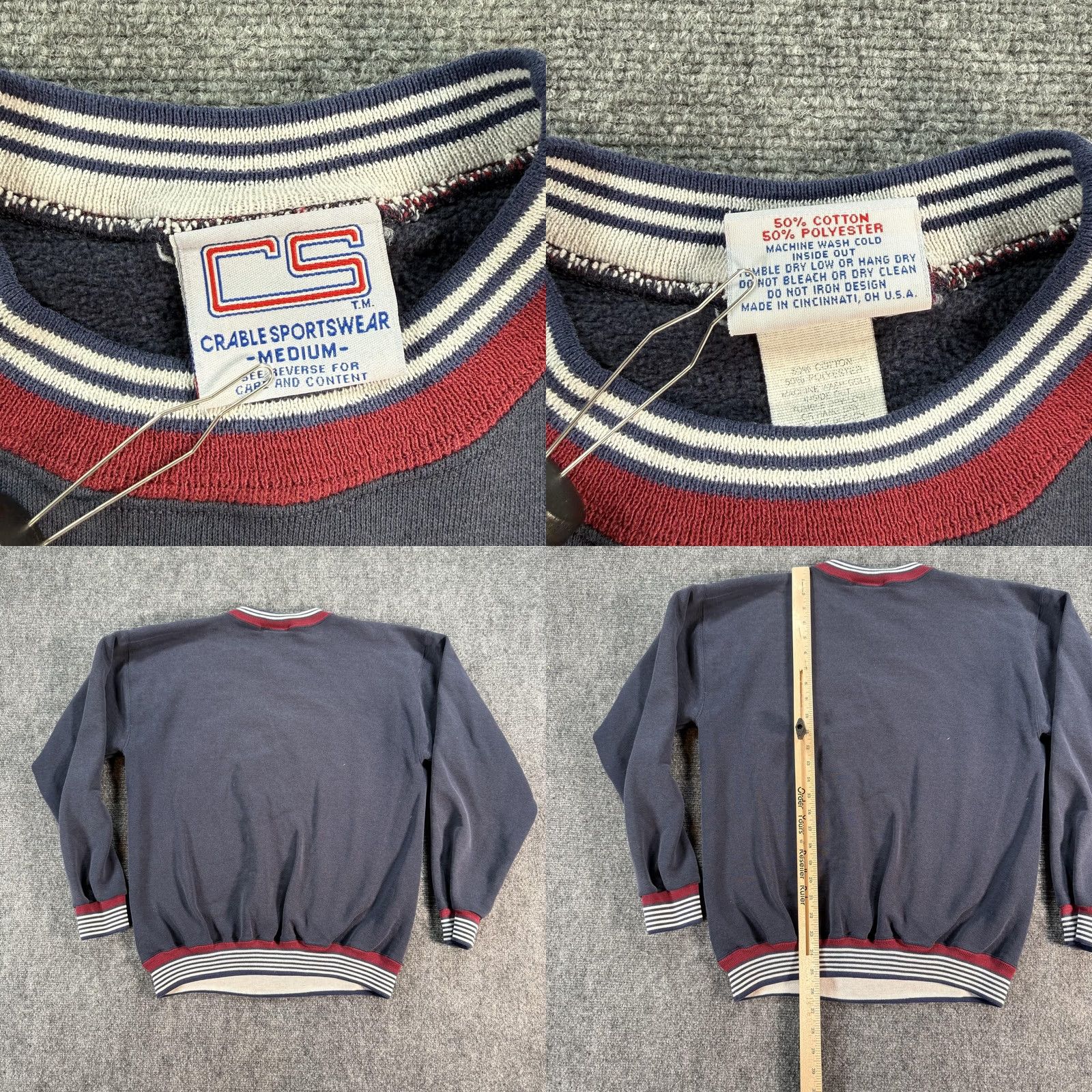 Vintage VINTAGE Crable Sweatshirt Mens M Navy Greens Collection Golf USA Made 90s Mens Size US M / EU 48-50 / 2 - 8 Thumbnail