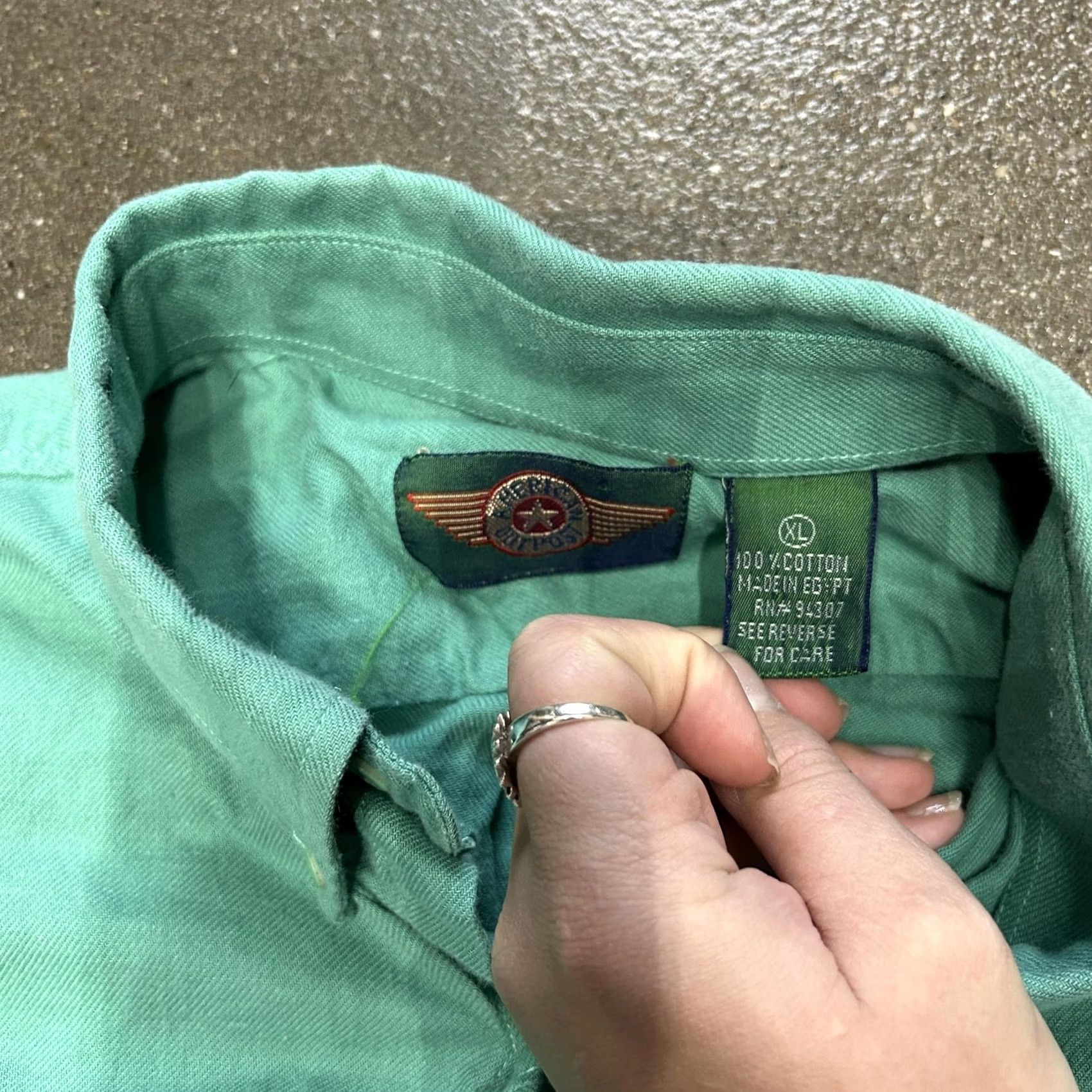 Faded Glory VINTAGE Button-Down Shirt Mens XL Green Long Sleeve Cotton Casual Pocket Oxford Size US XL / EU 56 / 4 - 3 Thumbnail