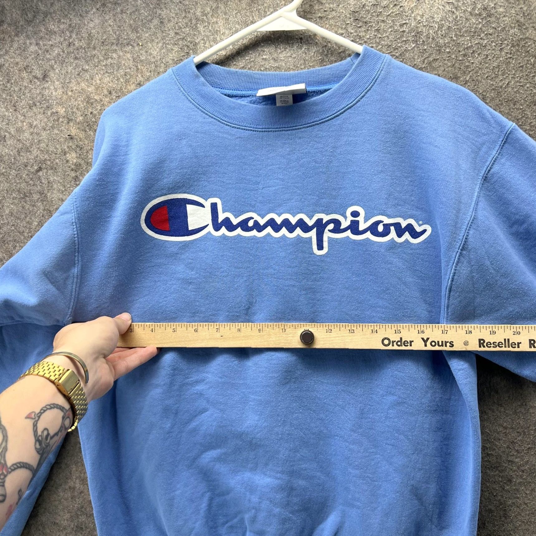 Champion Champion Sweatshirt Mens Small Blue Big Logo Crewneck Pullover Fleece Size US S / EU 44-46 / 1 - 7 Thumbnail