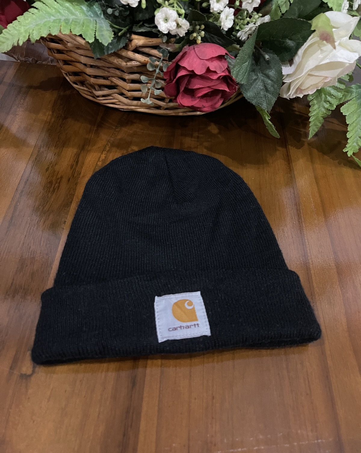 Carhartt Vintage Carhartt S08 Black Beanie Hats Size ONE SIZE - 2 Thumbnail