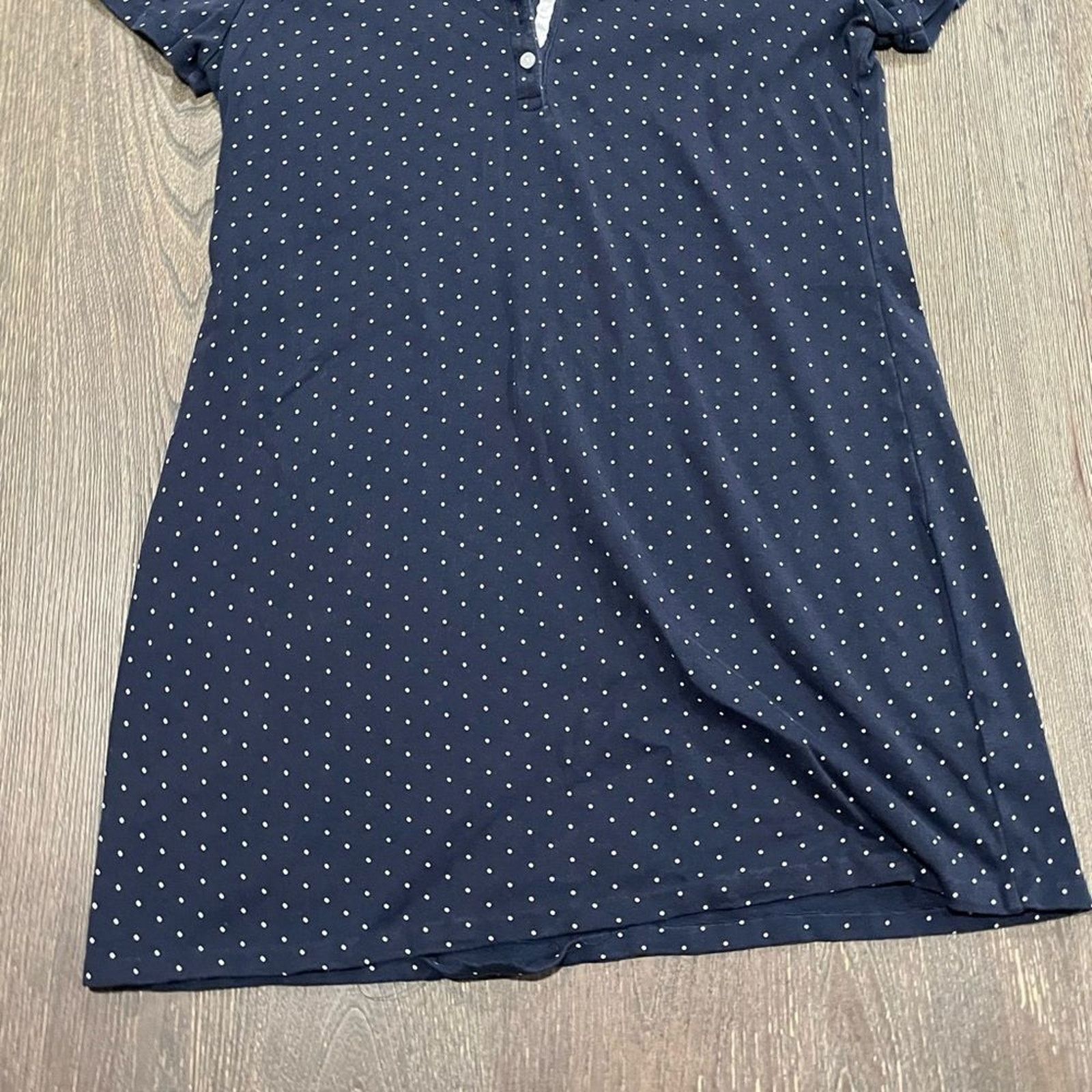 Tommy Hilfiger Tommy Hilfiger Dress Polo Polka Dot Short Sleeve Button Sz L Size L / US 10 / IT 46 - 2 Thumbnail
