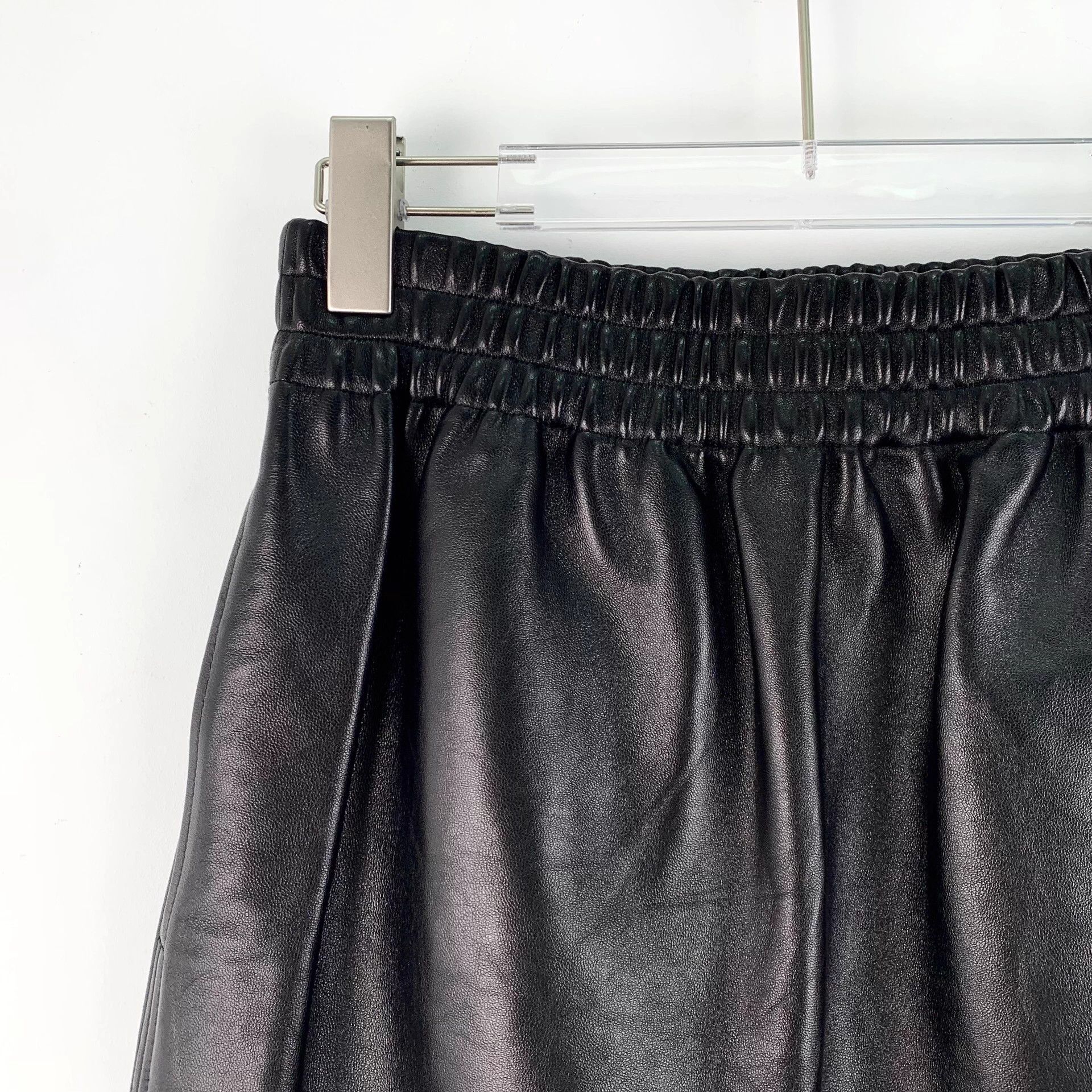 Bottega Veneta Bottega Veneta Black Cotton Lambskin Skirt M Size 26" / US 2 / IT 38 - 3 Thumbnail