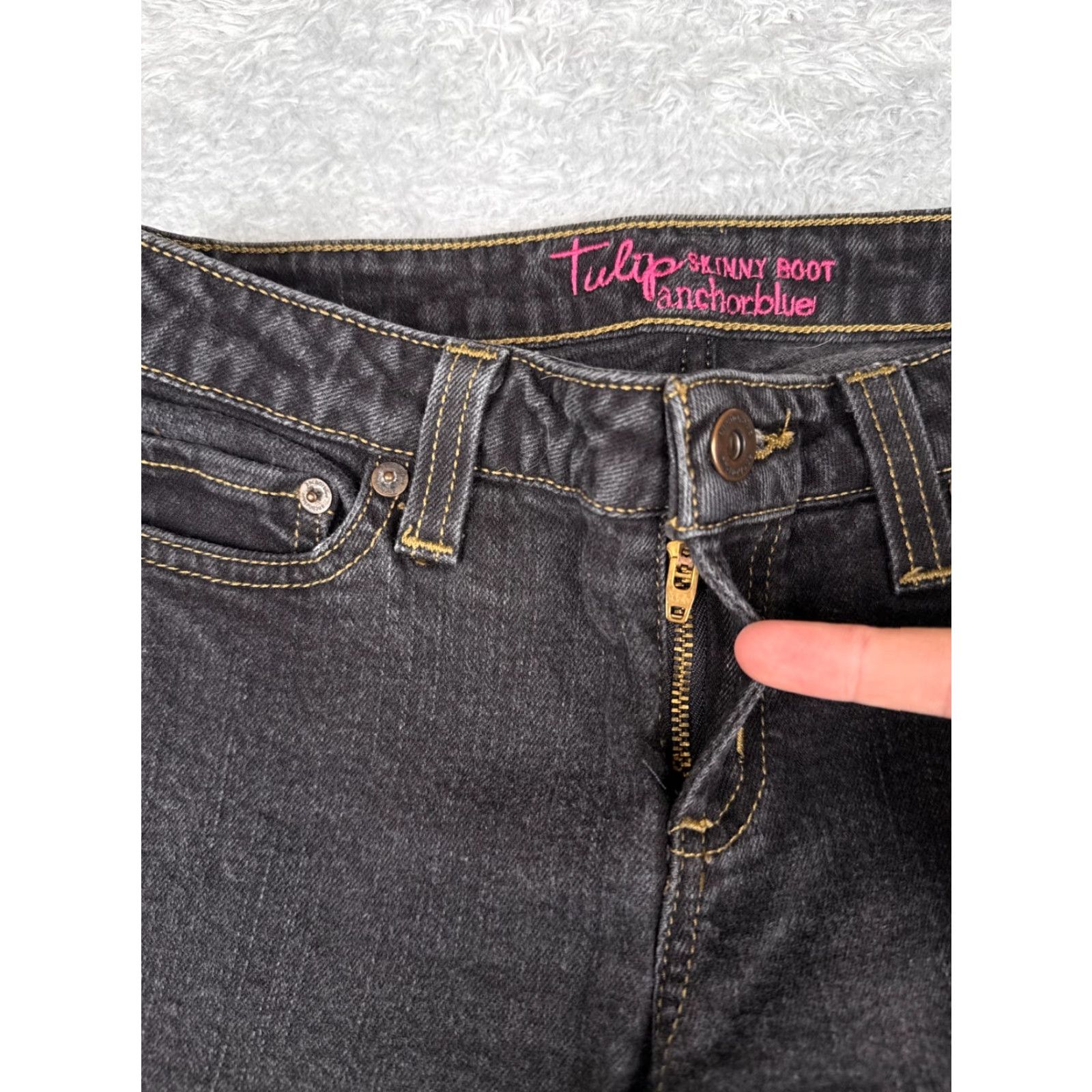 Anchor Blue VINTAGE Anchor Blue Jeans Junior 3 S Denim Tulip Skinny Bootcut Cotton Blend Low 25x30 Size 26" / US 2 / IT 38 - 5 Thumbnail