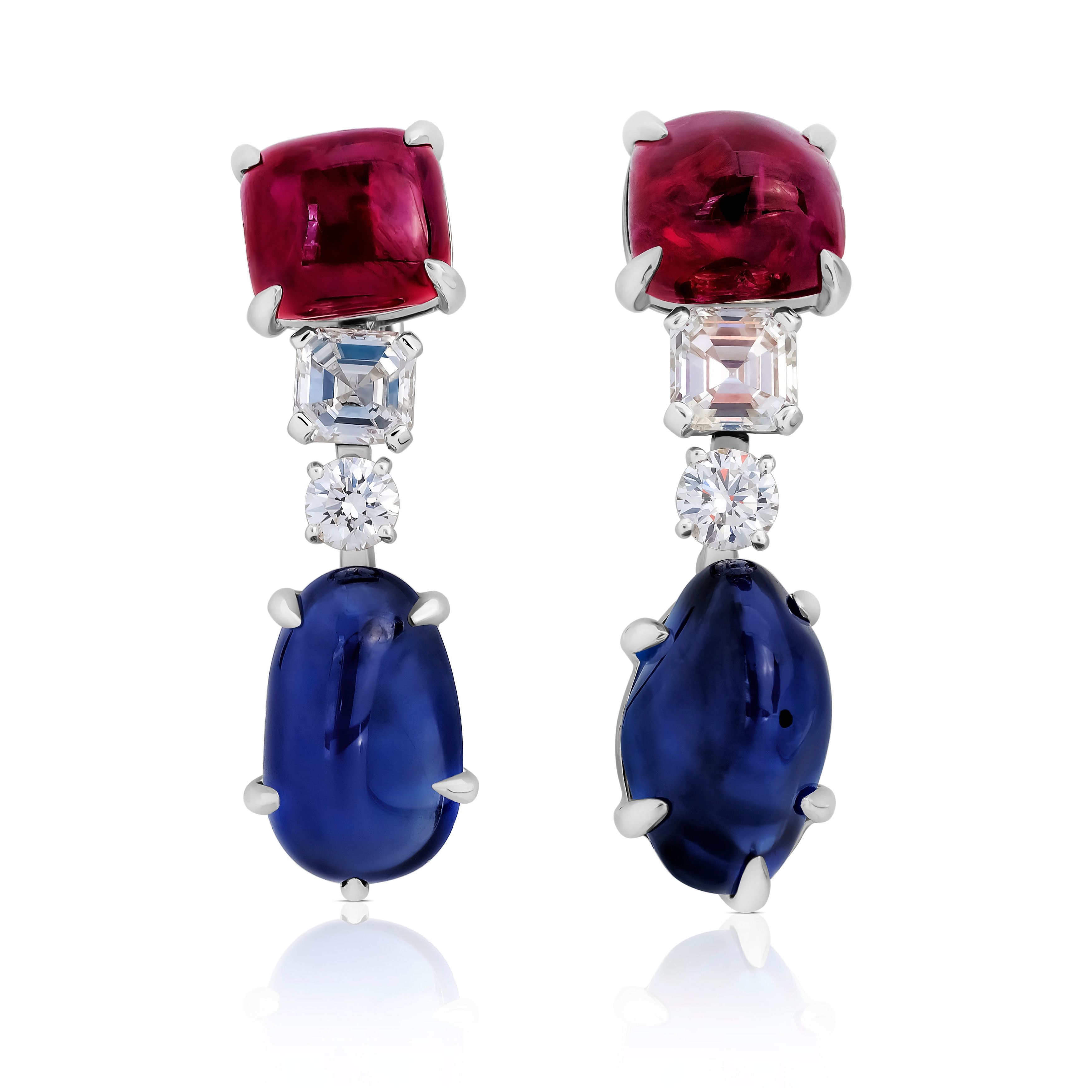 image of Bvlgari Earrings Sapphire And Ruby in Blue, Women's