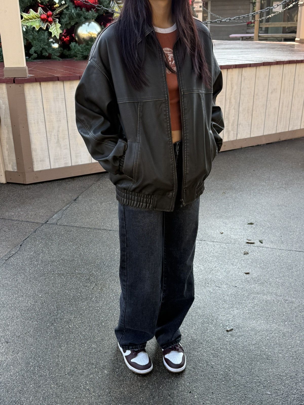 Other Dark Brown Leather Jacket Size S / US 4 / IT 40 - 2 Thumbnail