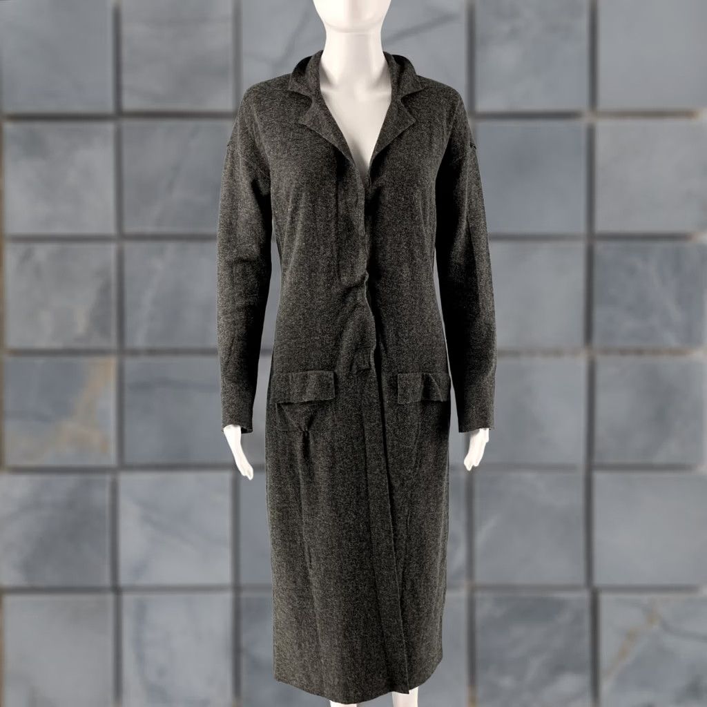 Lanvin LANVIN 2009 Size S Grey Polyamide Blend Long Cardigan Size S / US 4 / IT 40 - 1 Thumbnail