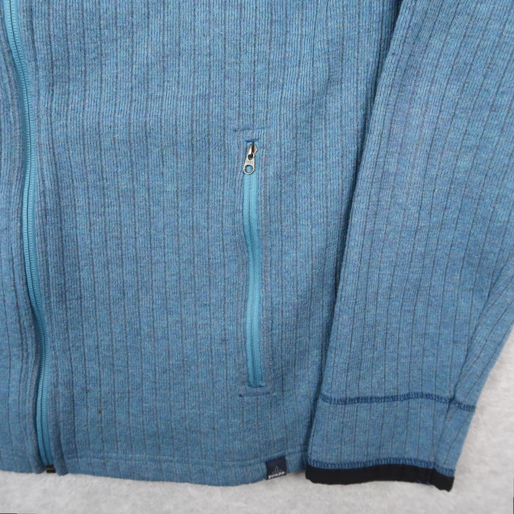 Prana prAna Sweater Jacket Mens M Blue Full Zip Wool Blend Ribbed Mock Size US M / EU 48-50 / 2 - 4 Thumbnail