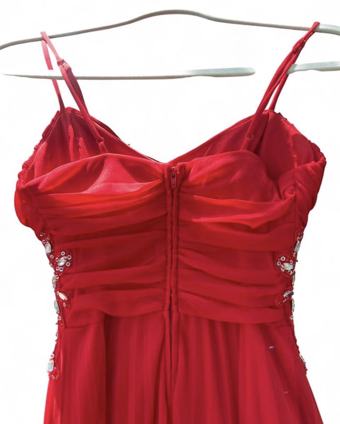 Other B Darlin Vibrant Red Maxi Dress with Embellishments Size XS / US 0-2 / IT 36-38 - 4 Thumbnail