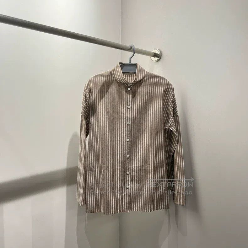 Hermes Hermes Striped buttoned collar long-sleeve shirt Size XS / US 0-2 / IT 36-38 - 1 Thumbnail
