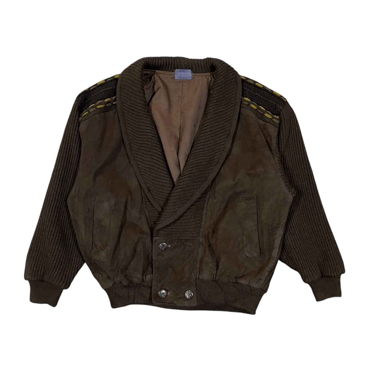 Issey Miyake Vintage Giovanni Uomo Wool Knit Bomber Jacket Issey Style Size US M / EU 48-50 / 2 - 1 Thumbnail