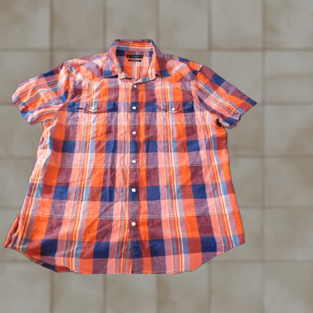 Lucky Brand Lucky Brand Shirt Mens Large blue plaid Button-Up Casual - Button-Down Collar Short Sleeve Modern Western Size US L / EU 52-54 / 3 - 1 Thumbnail