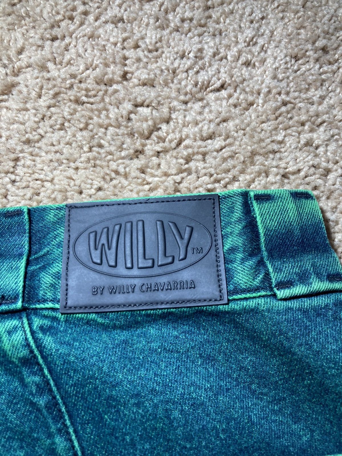 Willy Chavarria New SS24 Willy CHAVARRIA Raver Jeans L Overdyed Green Size US 34 / EU 50 - 8 Thumbnail