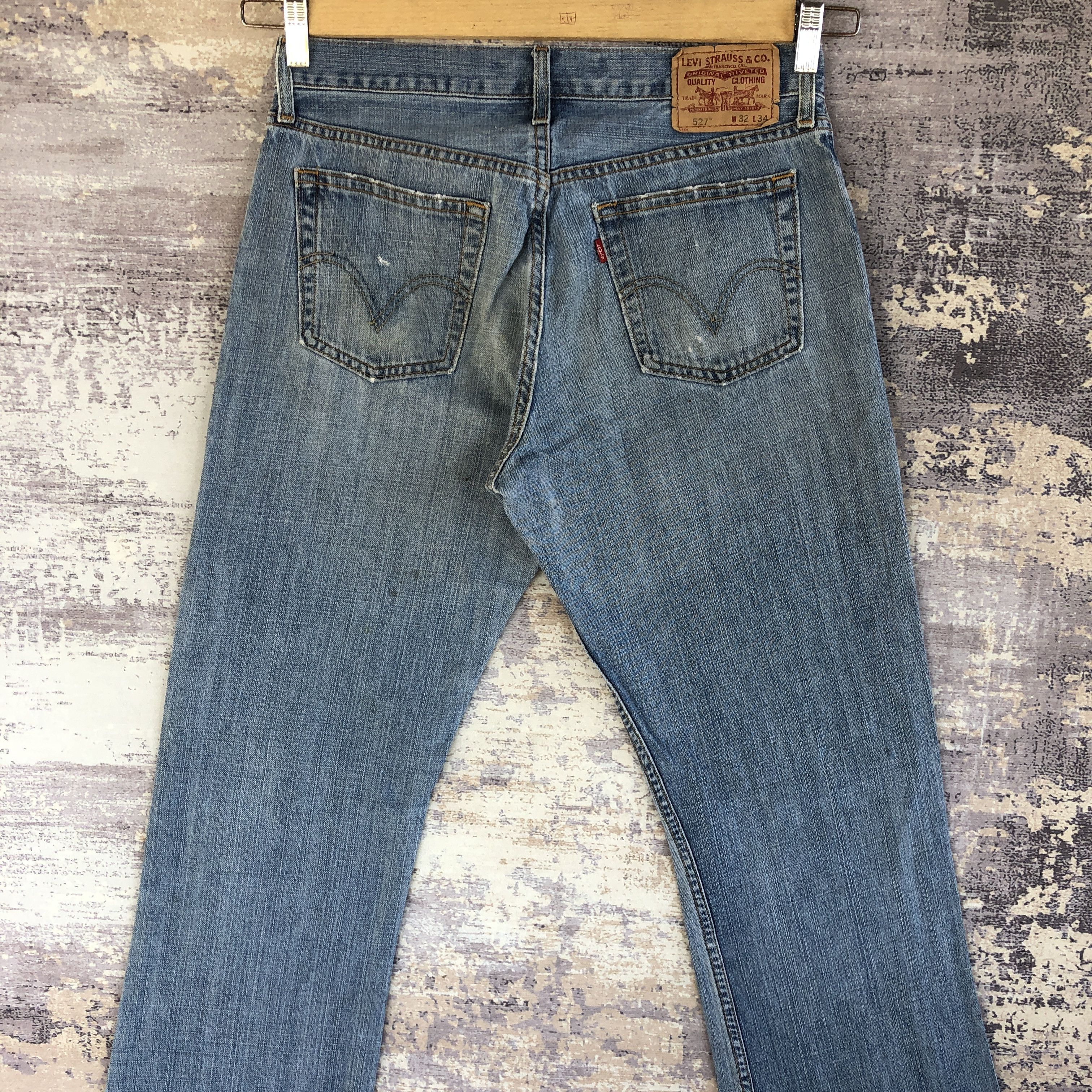 Levi's Vintage Y2K Distressed Levis 527 Flare Jeans Bootcut Denim Size US 30 / EU 46 - 4 Thumbnail