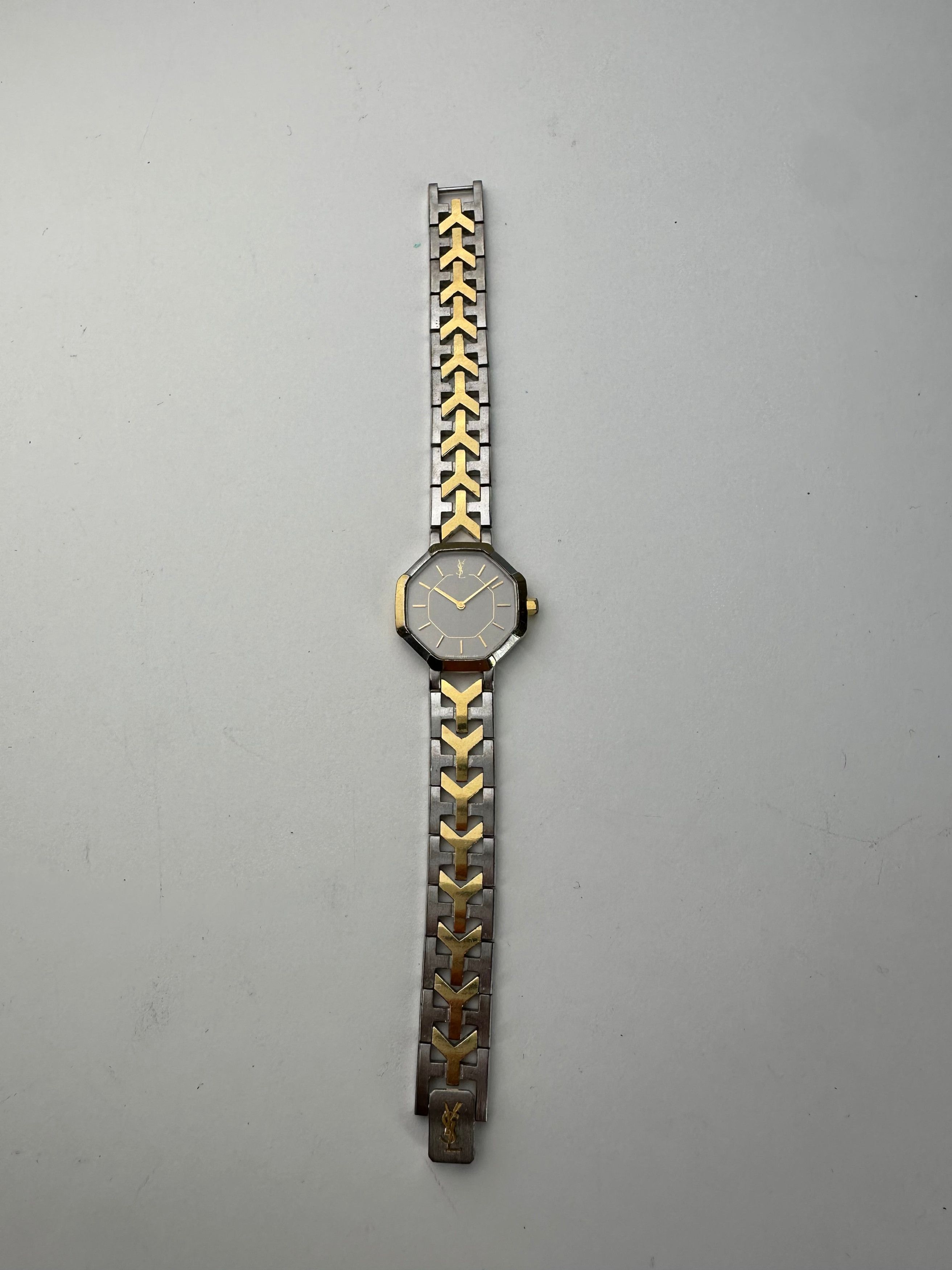 Yves Saint Laurent Vintage Y-Link Watch Two-Tone Silver Gold Size ONE SIZE - 1 Thumbnail