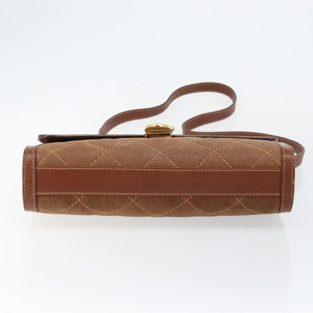 Gucci GUCCI Shoulder Bag Suede Leather Brown Gold Size ONE SIZE - 9 Thumbnail