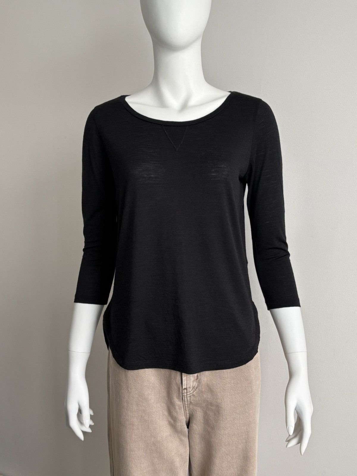 Sandro Sandro Womens Top 3/4 Sleeve Blouse Black Wool Size 2 M Size M / US 6-8 / IT 42-44 - 1 Thumbnail