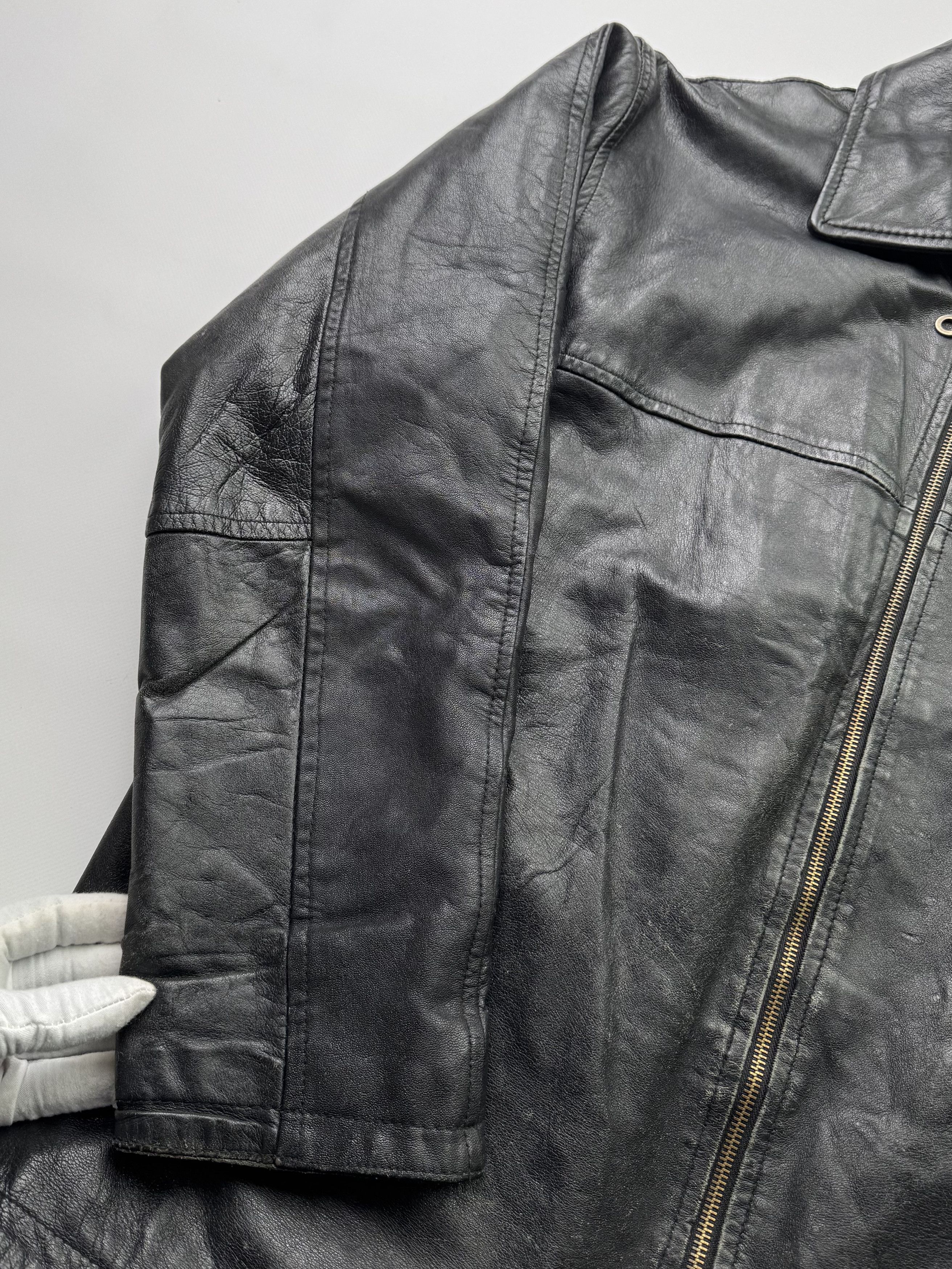 Japanese Brand Vintage Time Faded Leather Bomber Jacket(V36)E2 Size US L / EU 52-54 / 3 - 6 Thumbnail