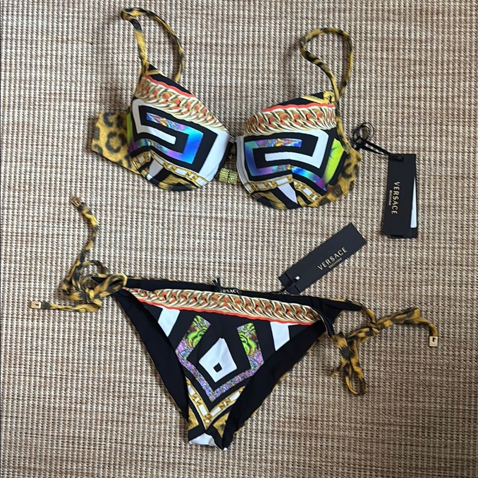 Versace NWT Versace Black and Yellow Bikini Swimwear Size 3C Size ONE SIZE - 1 Thumbnail