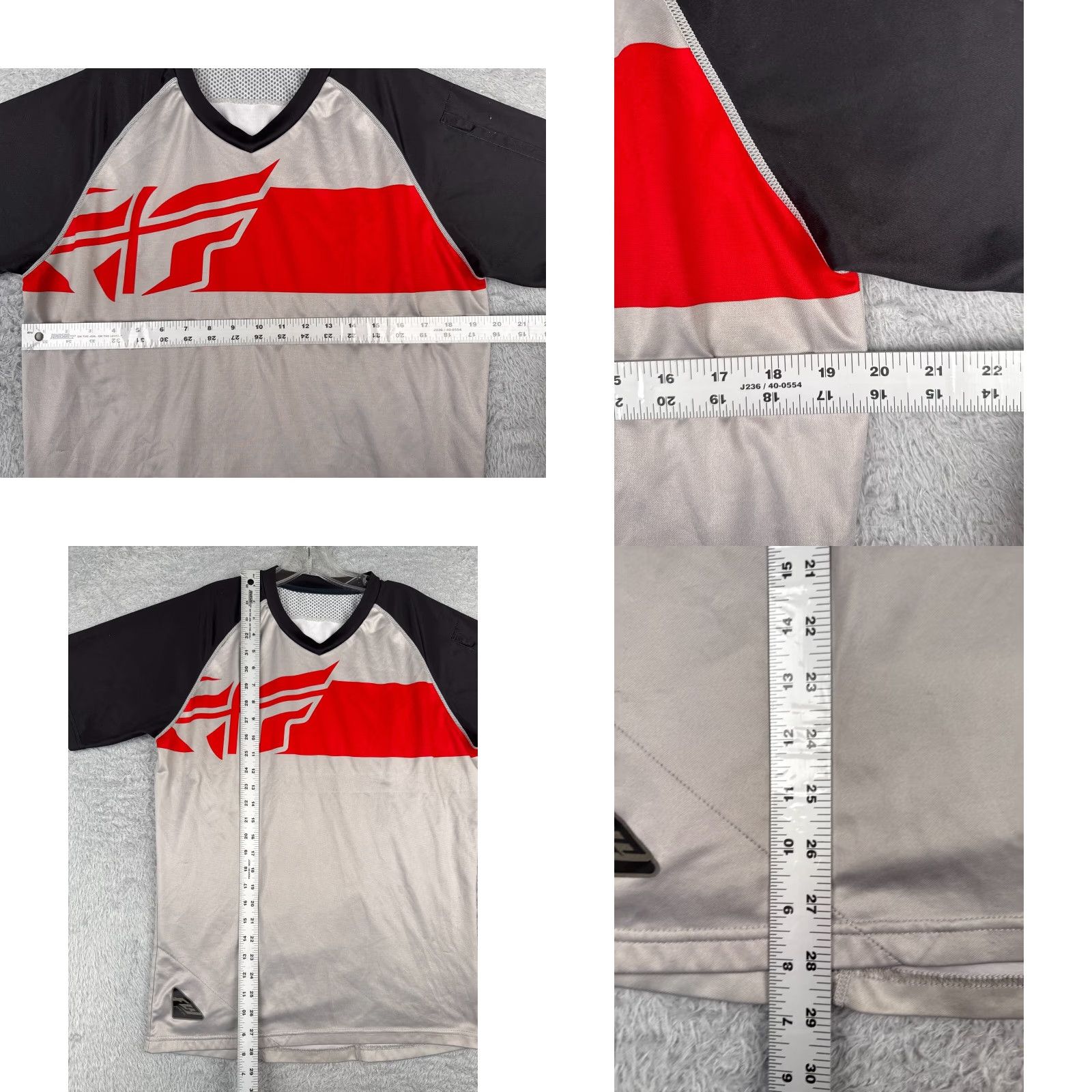Area Fly Racing Cycling Jersey Mens Shirt Adult Small Gray Black Long Sleeve V-Neck Pullover Pocket Jersey Performance Cycling Size US S / EU 44-46 / 1 - 8 Thumbnail